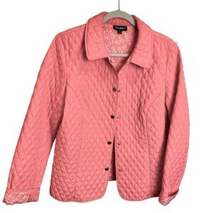 Tara Jones Pink Quilted Snap‎ Front Jacket 14